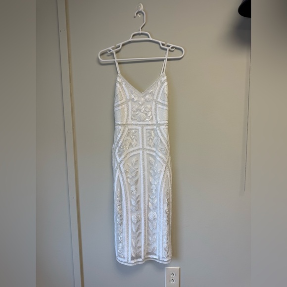 Lulus Dresses & Skirts - Lulu's White Embellished Midi Dress